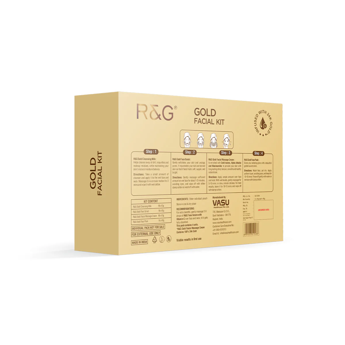 R&G Gold Mini Facial Kit with 24K Gold - 40ml - Image 8