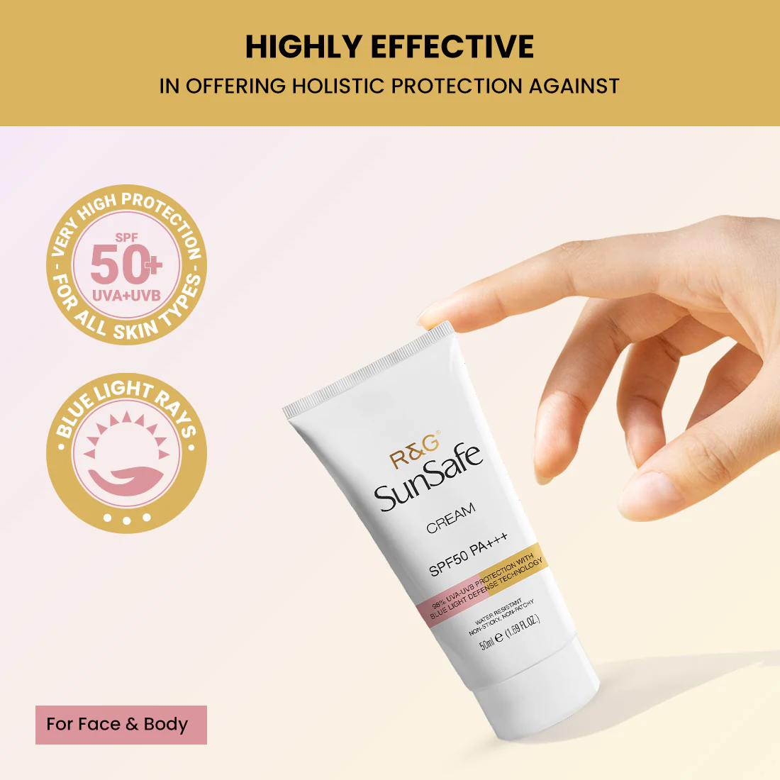 R&G SunSafe SPF 50 Sunscreen For Women & Men - Image 3
