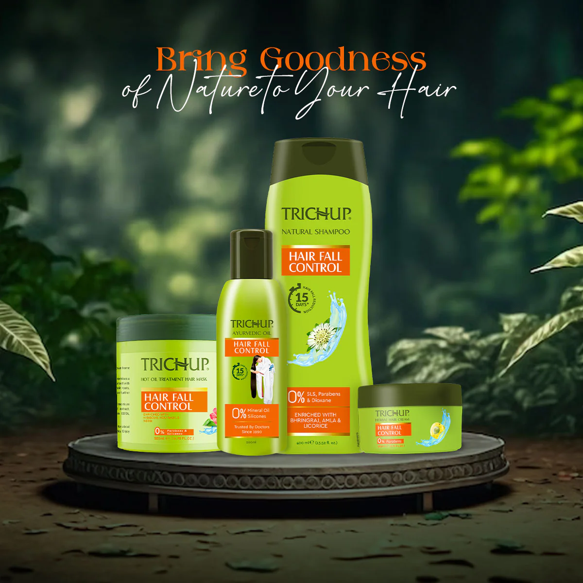 Trichup Hair Fall Control Oil 200ml, Shampoo 400ml, Mask 500ml - Image 17