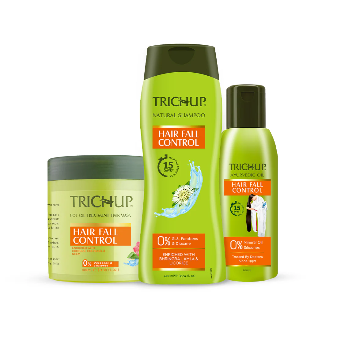 Trichup Hair Fall Control Oil 200ml, Shampoo 400ml, Mask 500ml - Image 18