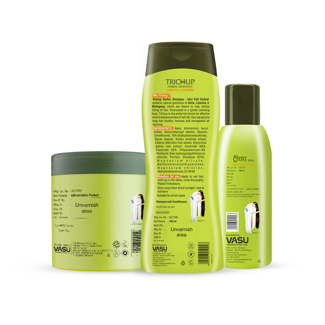 Trichup Hair Fall Control Oil 200ml, Shampoo 400ml, Mask 500ml - Image 19