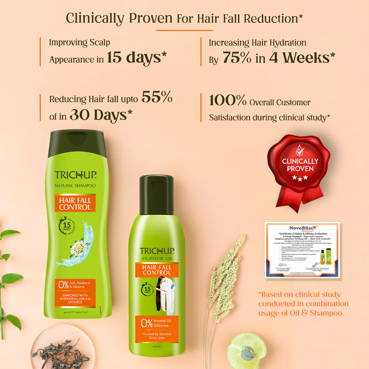 Trichup Hair Fall Control Oil 200ml, Shampoo 200ml & Cream 200ml - Image 4