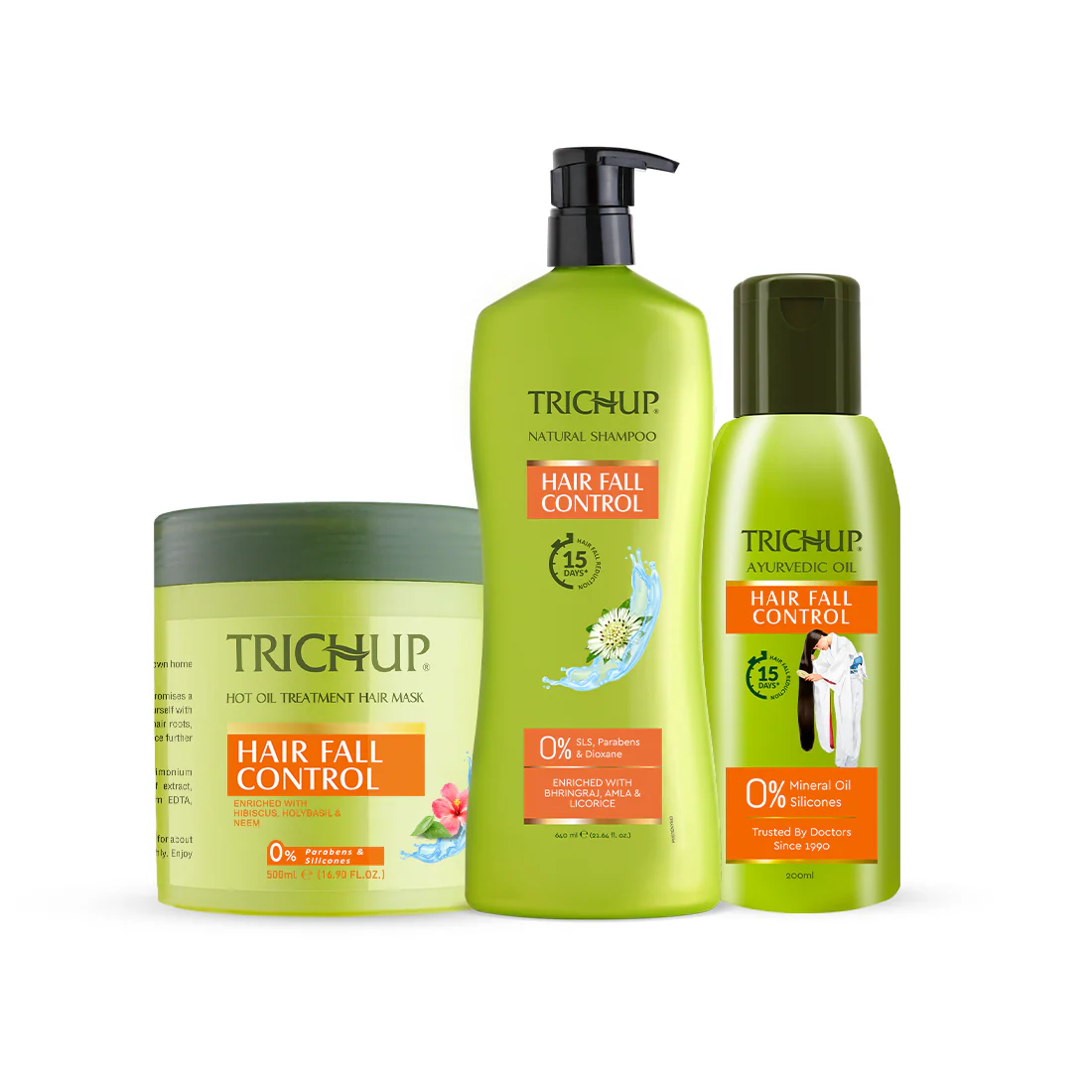 Trichup Hair Fall Control Oil 200ml, Shampoo 640ml, Mask 500ml - Image 17
