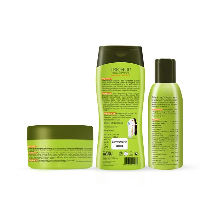 Trichup Hair Fall Control Oil 200ml, Shampoo 200ml & Cream 200ml - Image 19