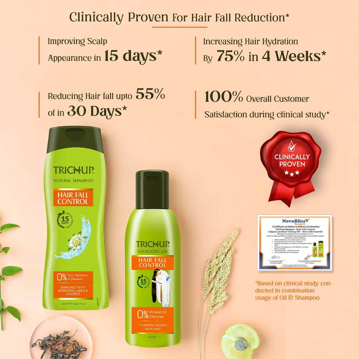 Trichup Hair Fall Control Oil 200ml & Shampoo 400ml - Image 3