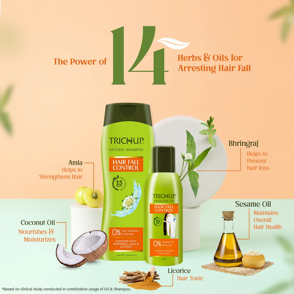 Trichup Hair Fall Control Oil 200ml & Shampoo 400ml - Image 4