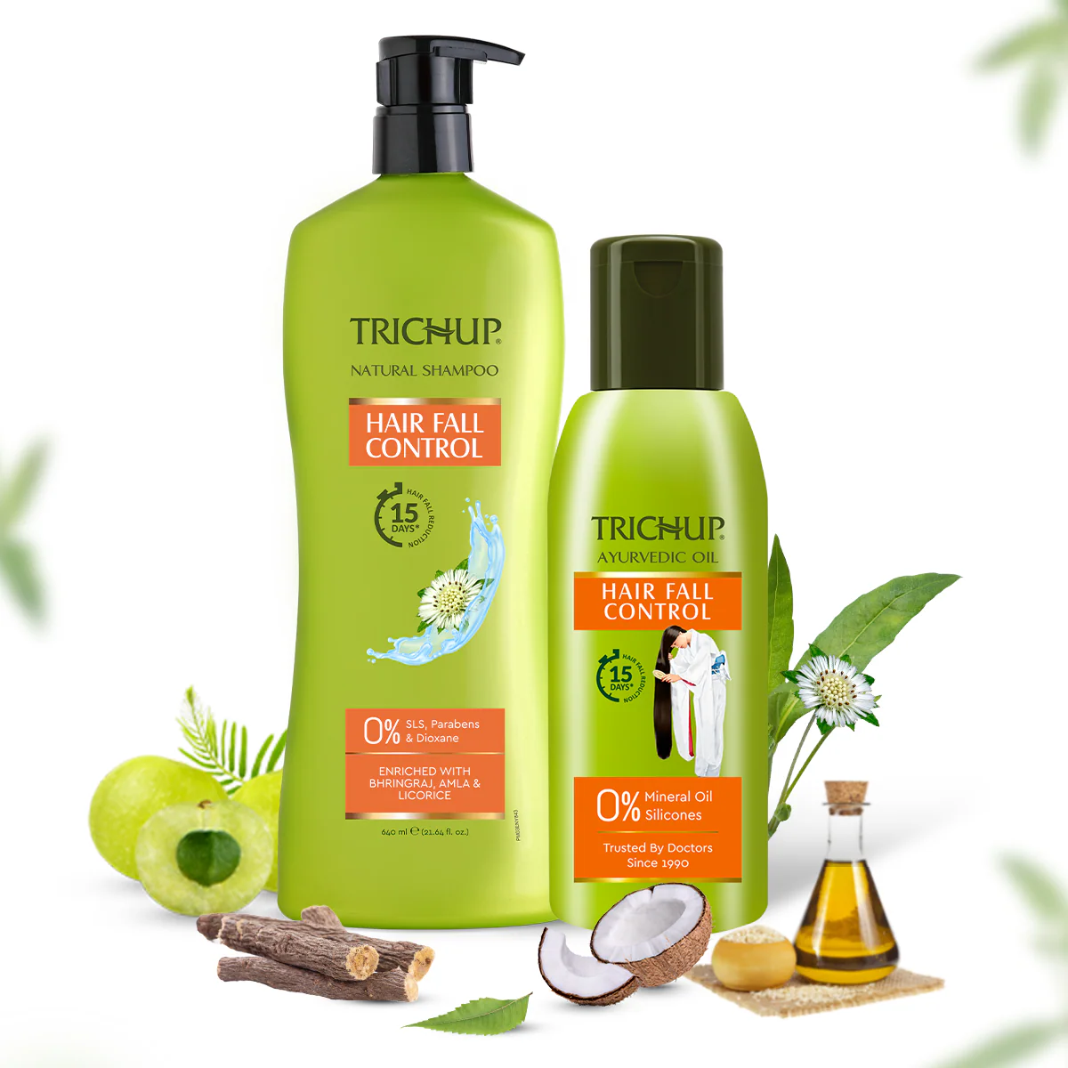 Trichup Hair Fall Control Oil 200ml & Shampoo 640ml - Image 10