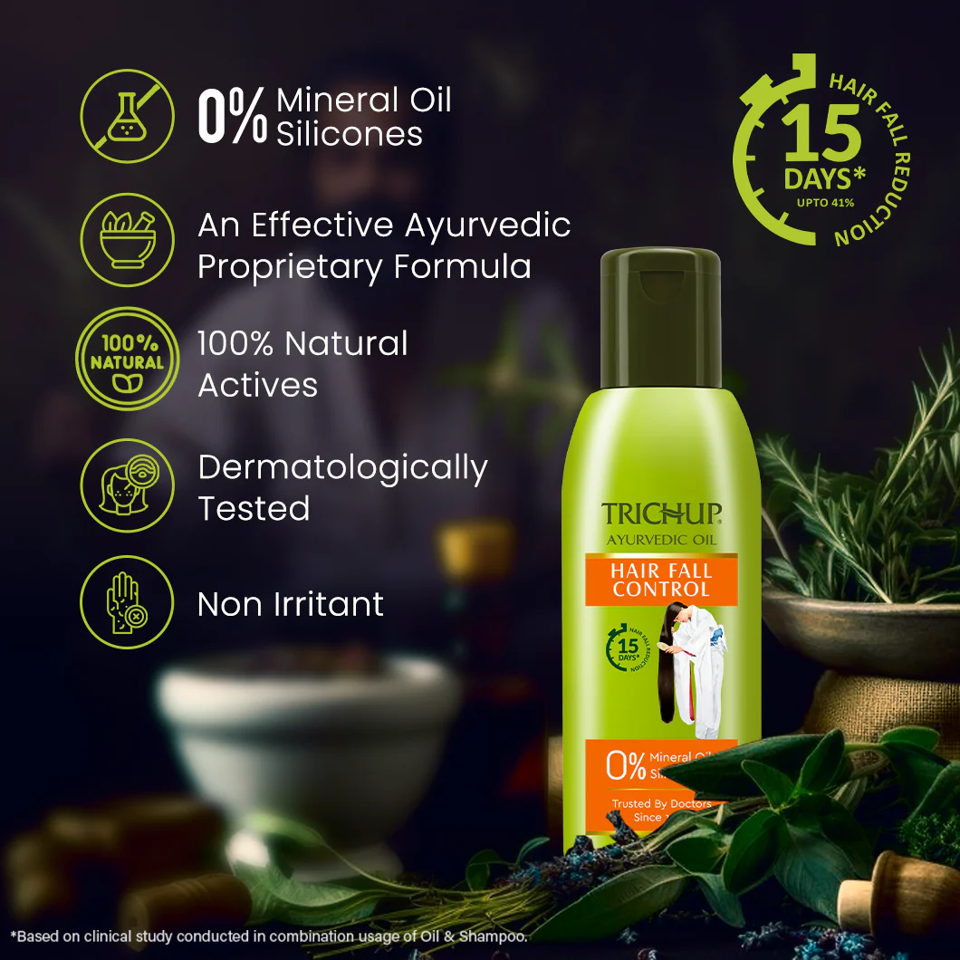 Trichup Hair Fall Control Oil 200ml, Shampoo 640ml & Cream 200ml - Image 14