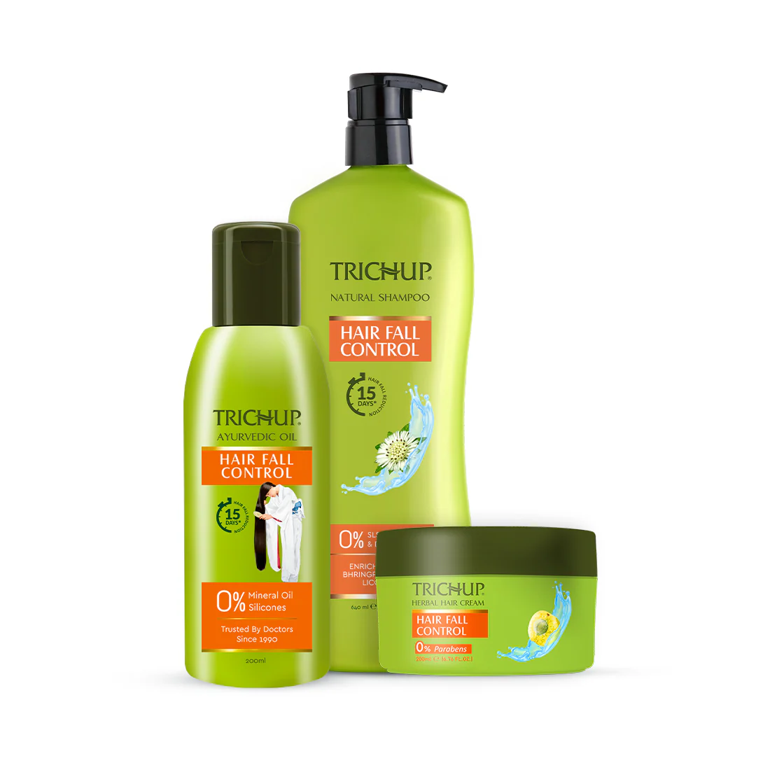 Trichup Hair Fall Control Oil 200ml, Shampoo 640ml & Cream 200ml - Image 17