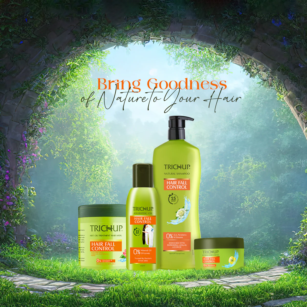 Trichup Hair Fall Control Shampoo 640ml & Mask 500ml Kit - Image 12