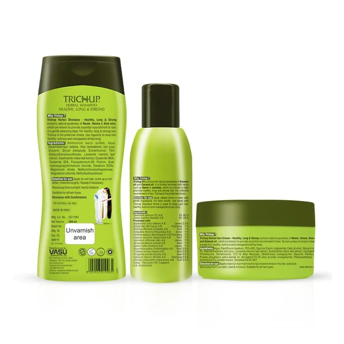 Trichup Healthy Long & Strong Oil 200ml, Shampoo 200ml & Cream 200ml - Image 3