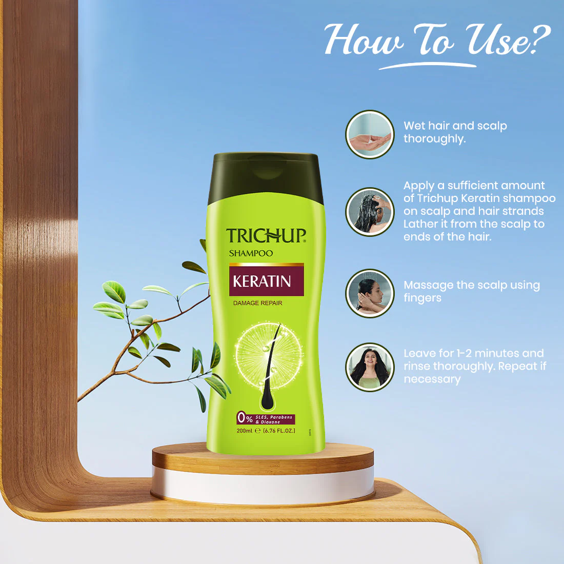 Trichup Keratin Hair Shampoo - 200ml (Pack of 2) - Image 4