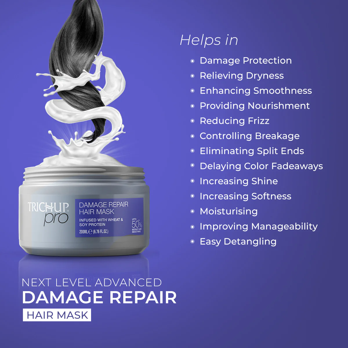 Trichup Pro Damage Repair & Instant Smoothing Hair Care Combo (Oil Serum 100ml + Mask 200ml) - Image 13