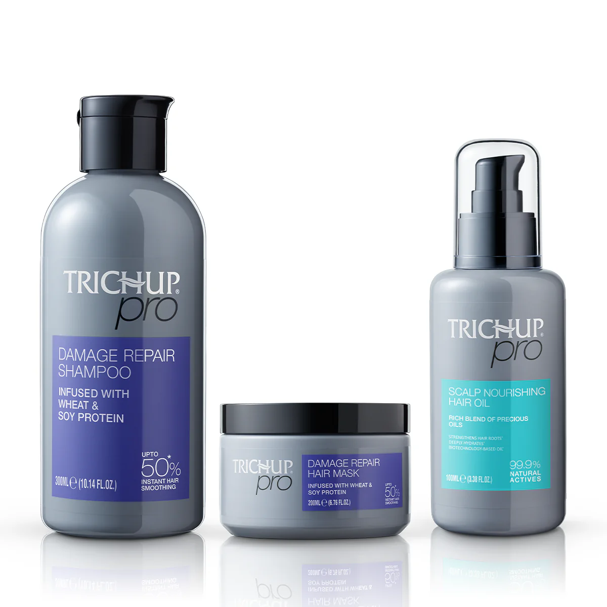 Trichup Pro Damage Repair & Instant Smoothing Hair Combo (Set of 3) - Shampoo 300ml + Scalp Oil 100ml + Mask 200ml - Image 9