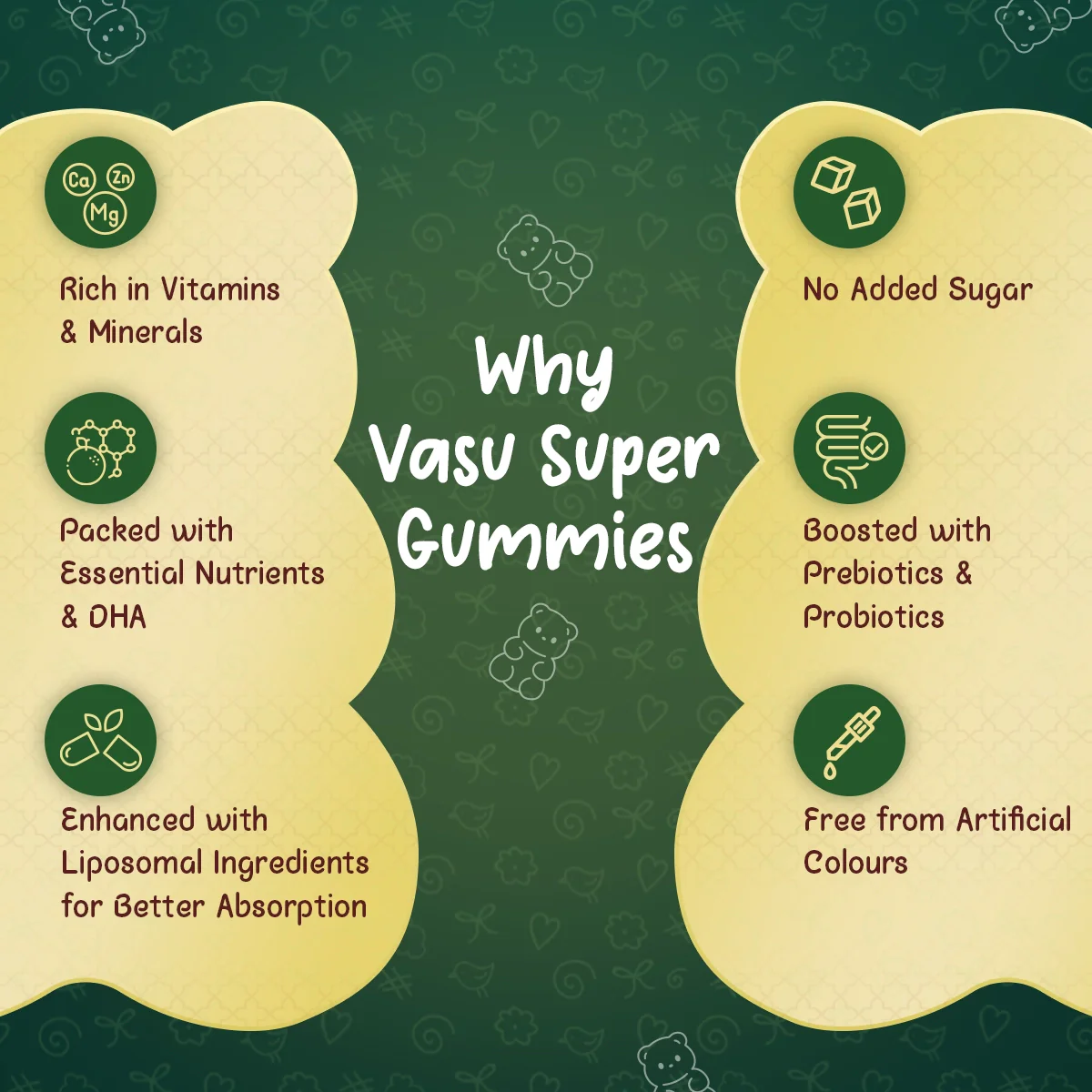 Vasu Immunity Booster Combo for Kids – Swarnaprashan Drops (30ml) & Super Gummies (30 Gummies) - Image 6