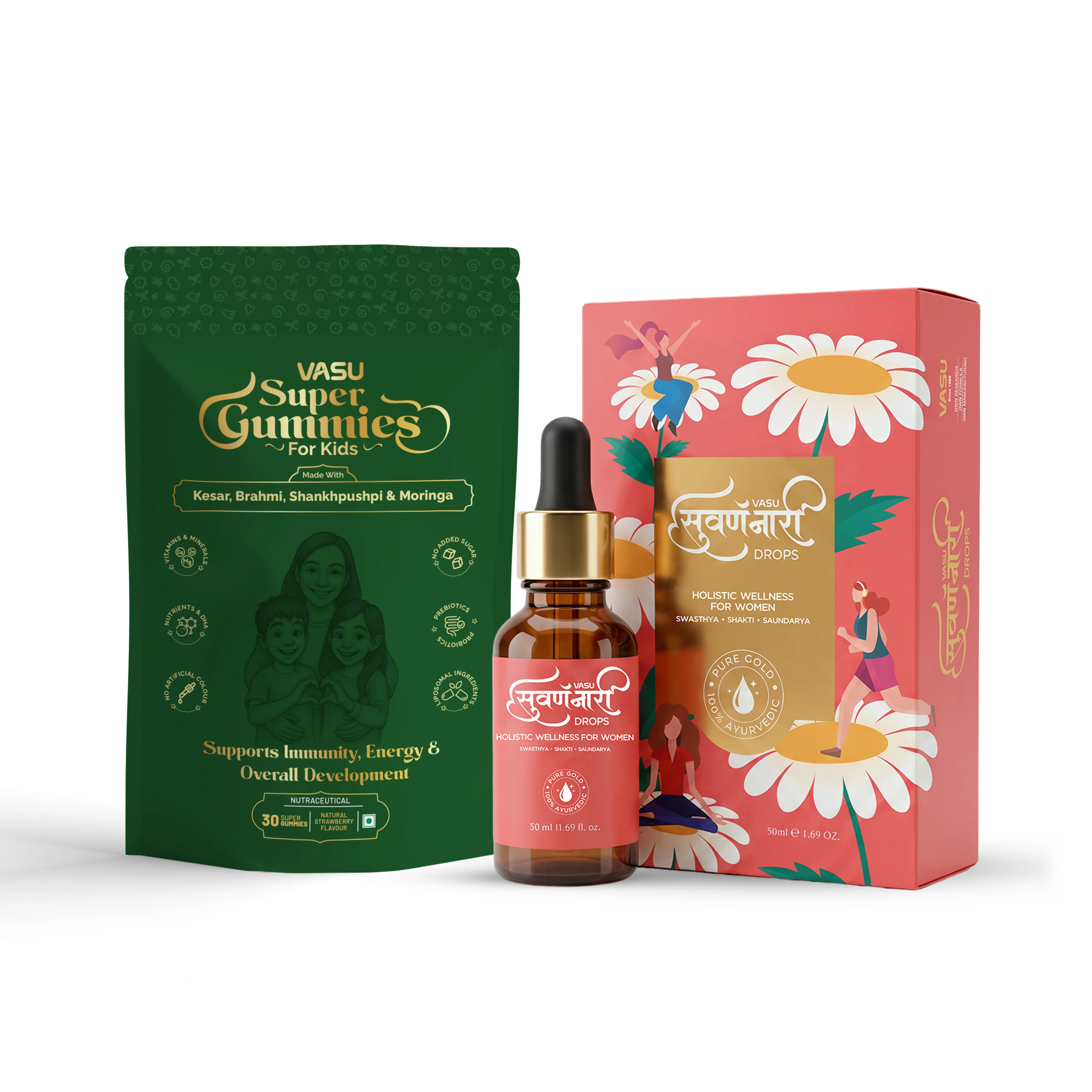 Vasu Swarna Naari Drops (50ml) + Super Gummies (30 Gummies) Combo Pack - Image 13