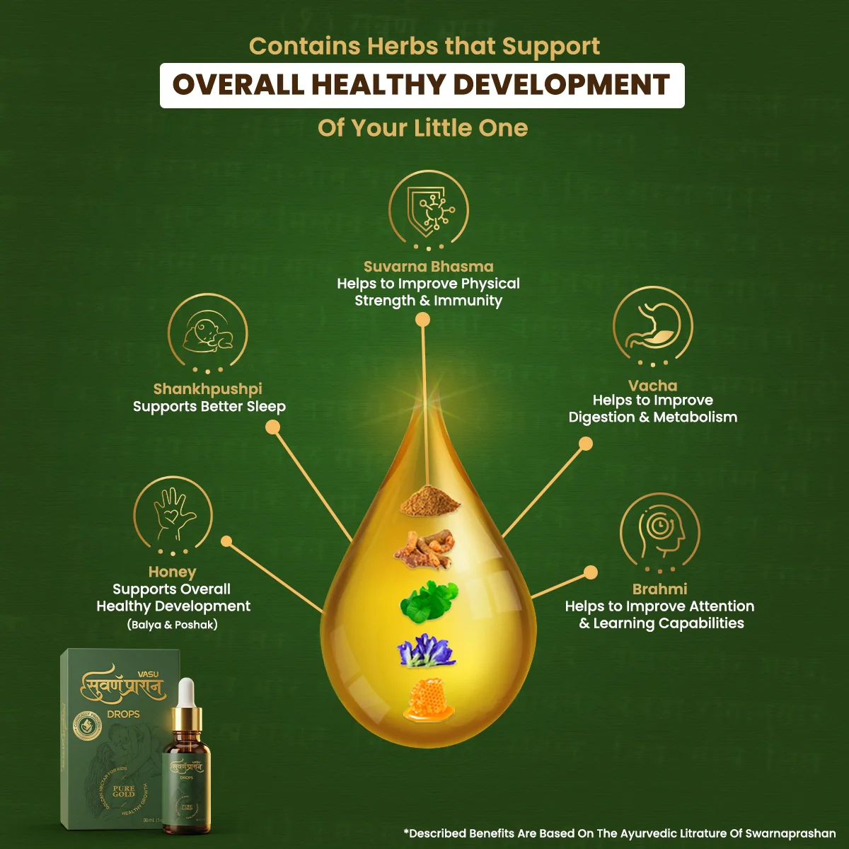 Vasu Swarna Naari Drops 50ml + Swarnaprashan Drops for Kids 30ml Combo Pack - Image 3