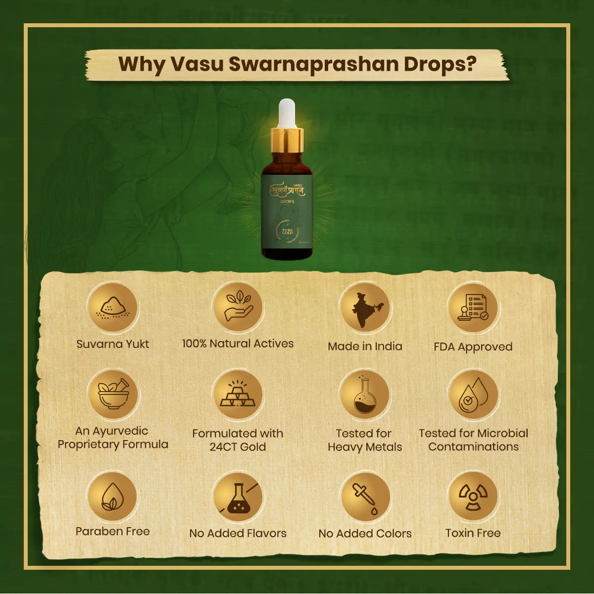 Vasu Swarna Naari Drops 50ml + Swarnaprashan Drops for Kids 30ml Combo Pack - Image 7